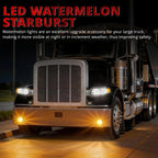 Set of 4 Chrome Clear LED Watermelon Starburst Side Marker Lights for