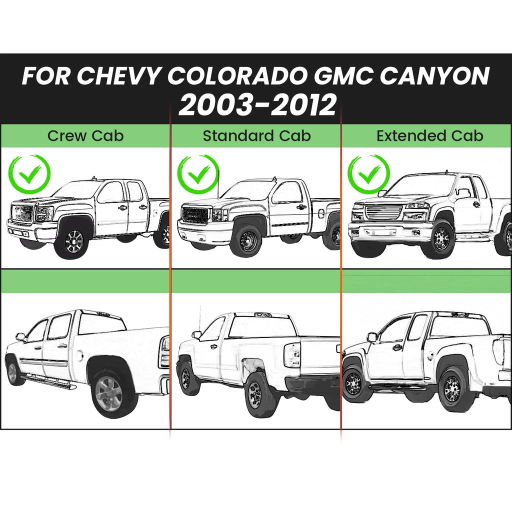 Rear Step Bumper with Trailer Hitch for Chevy Colorado GMC Canyon (2003–2012)
