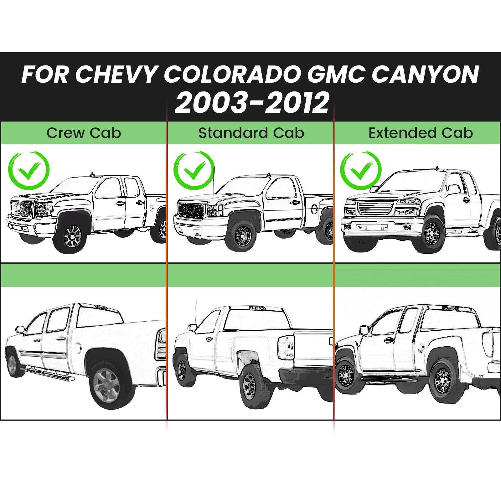 Rear Step Bumper with Trailer Hitch for Chevy Colorado GMC Canyon (2003–2012)