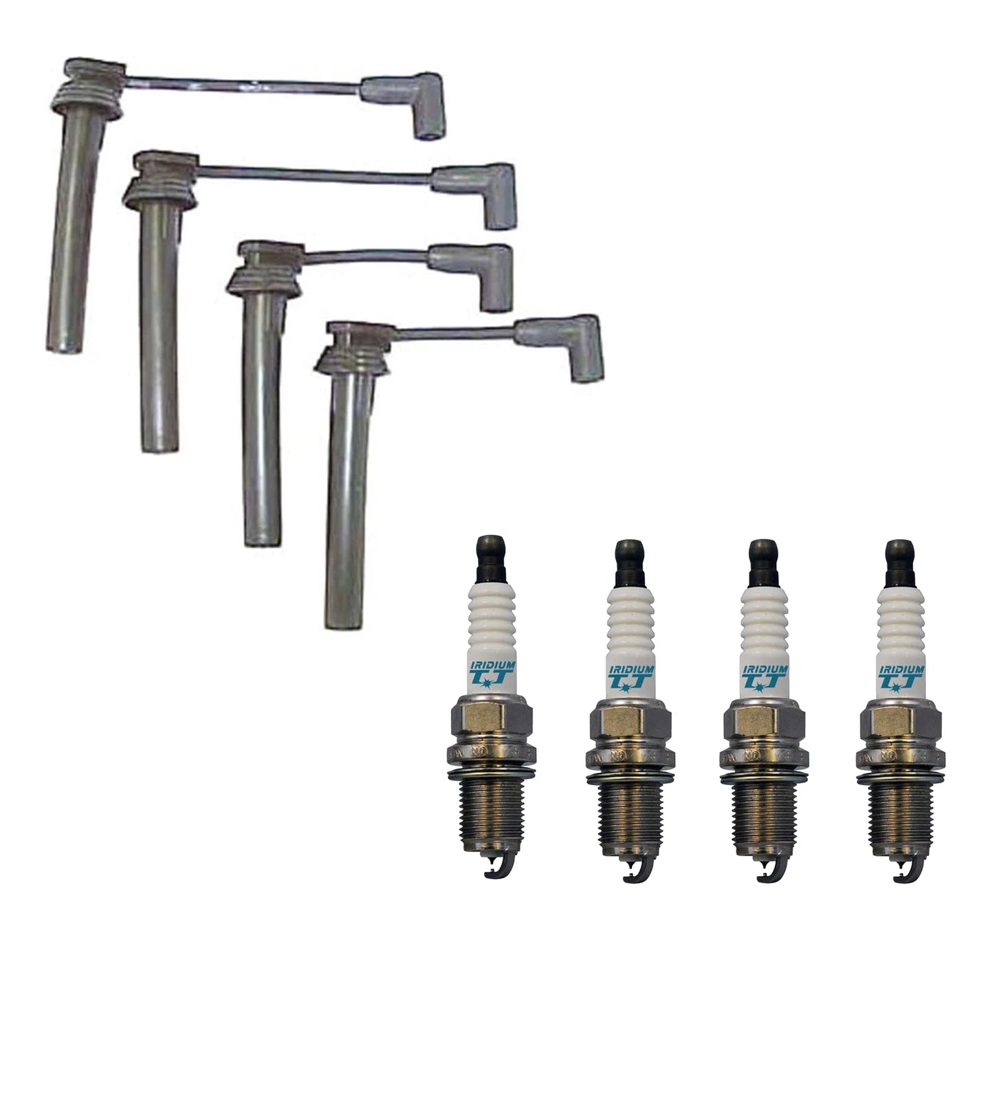 Denso 7mm Wire Set & 4 Iridium TT Spark Plugs for Dodge Plymouth 2.0 L4