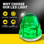 8X Green LED Watermelon Marker Lights with Strobe for Truck Trailer