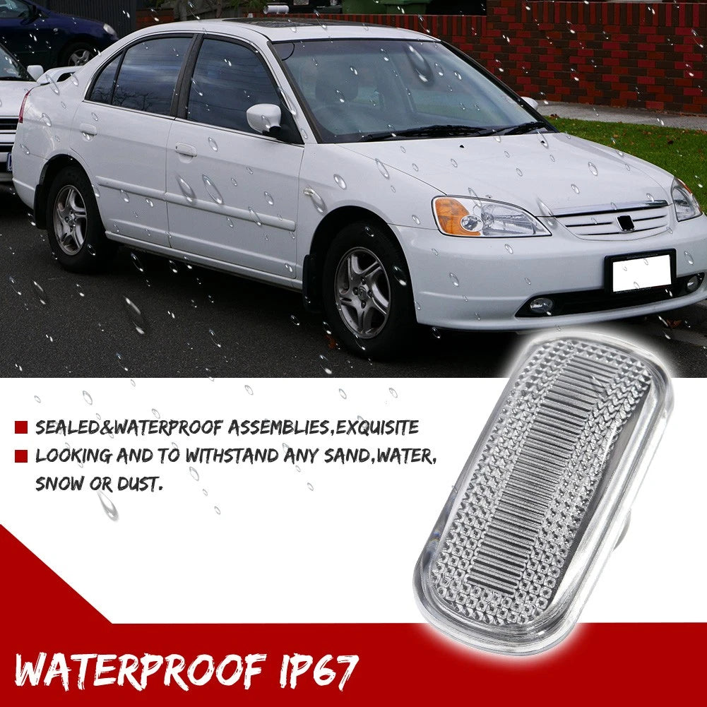 2X Euro Spec Clear Front Side Marker Lights for Honda Acura RSX Integra Civic (2002–2006)