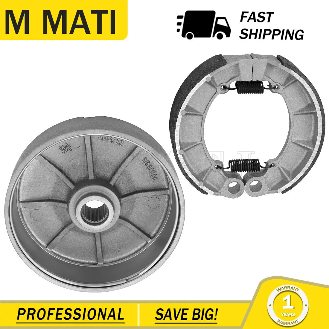 Rear Brake Drum with Brake Shoes for Honda Foreman 500 TRX500FE (2005–2011)