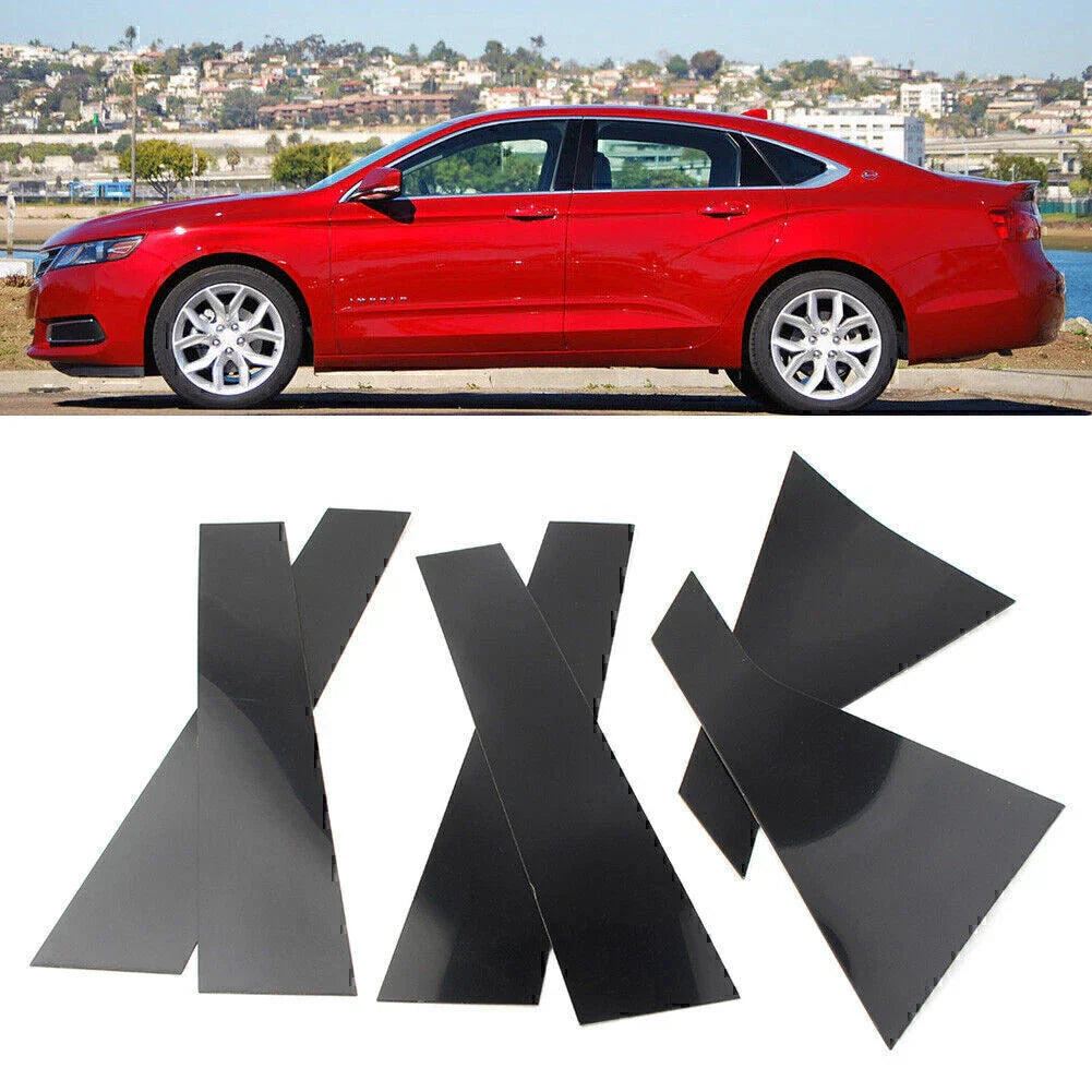 6 x Black Door Window Trim Covers for Chevrolet Impala (2006-2020)