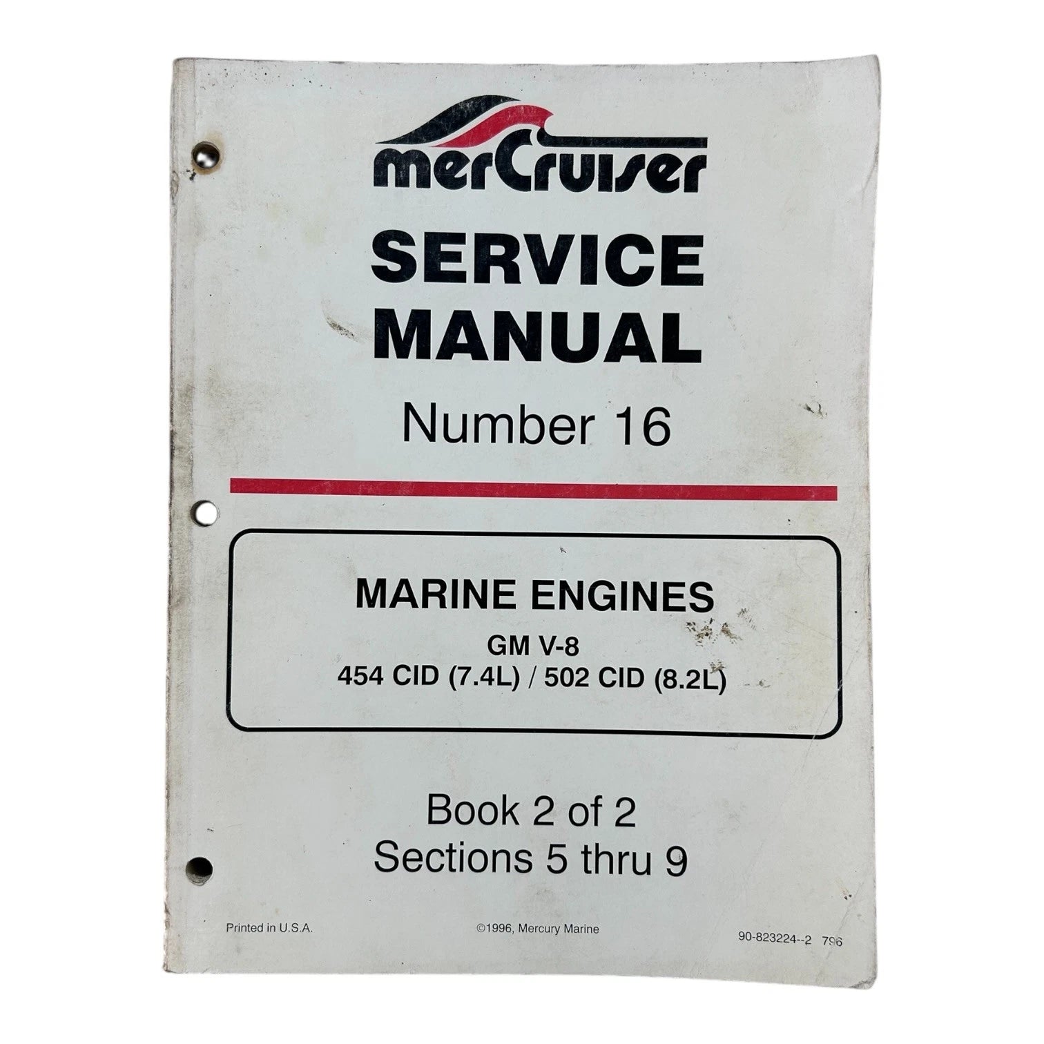 Service Manual for MerCruiser GM V-8 454 CID 7.4L (90-823224-2)