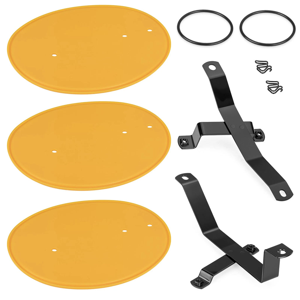 Yellow Number Plate Kit for Honda Z50R (1979–1987) w/Brackets & Clips