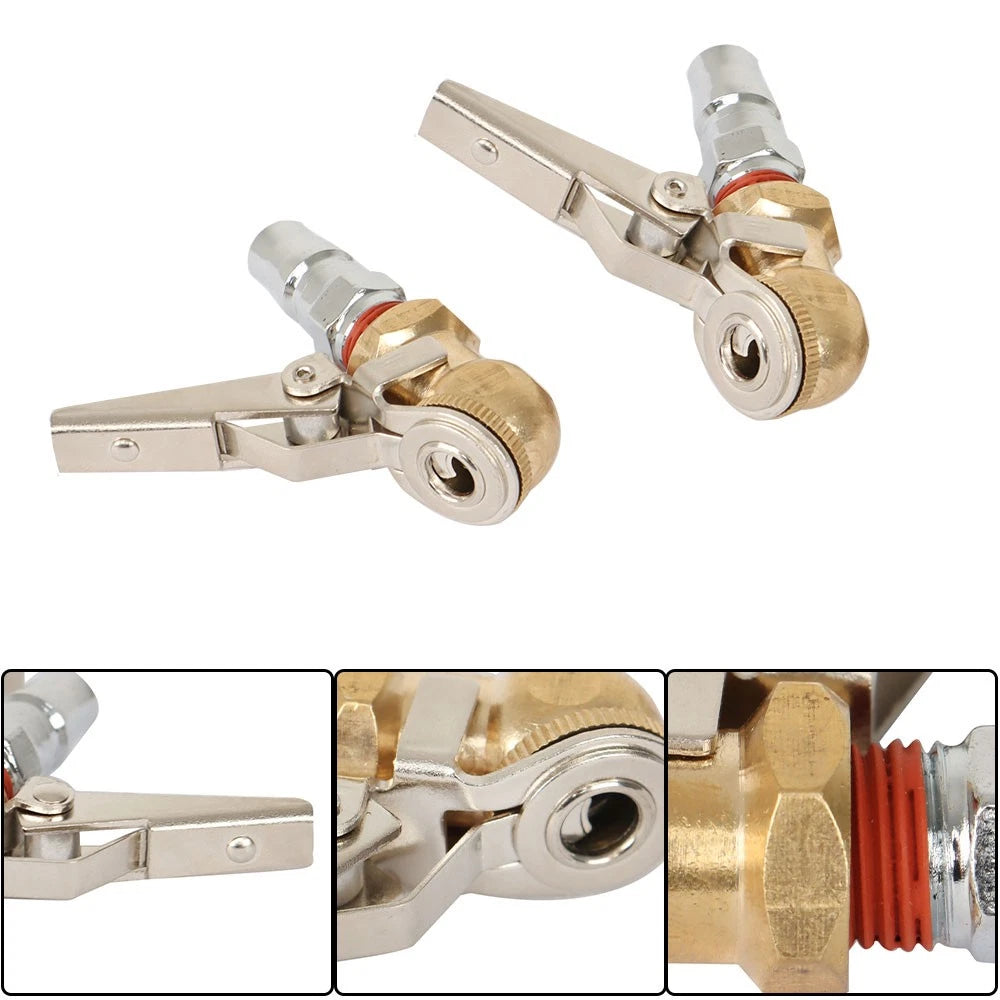 2Pcs Tire Chuck with Valve Stem Lock for Universal Use