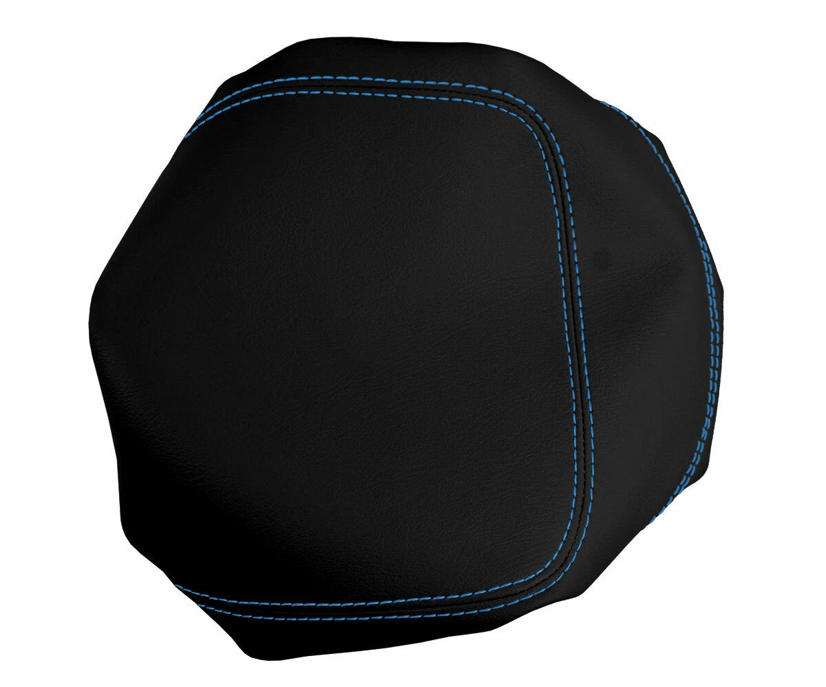 Leather Console Lid Armrest Cover for Ford F150 Lariat (1997–2003) Blue Stitch