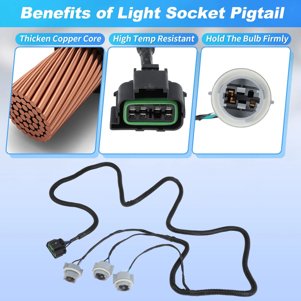 Rear Right Tail Light Socket Wiring Harness for Chevy Silverado Tahoe Suburban (2007–2014)