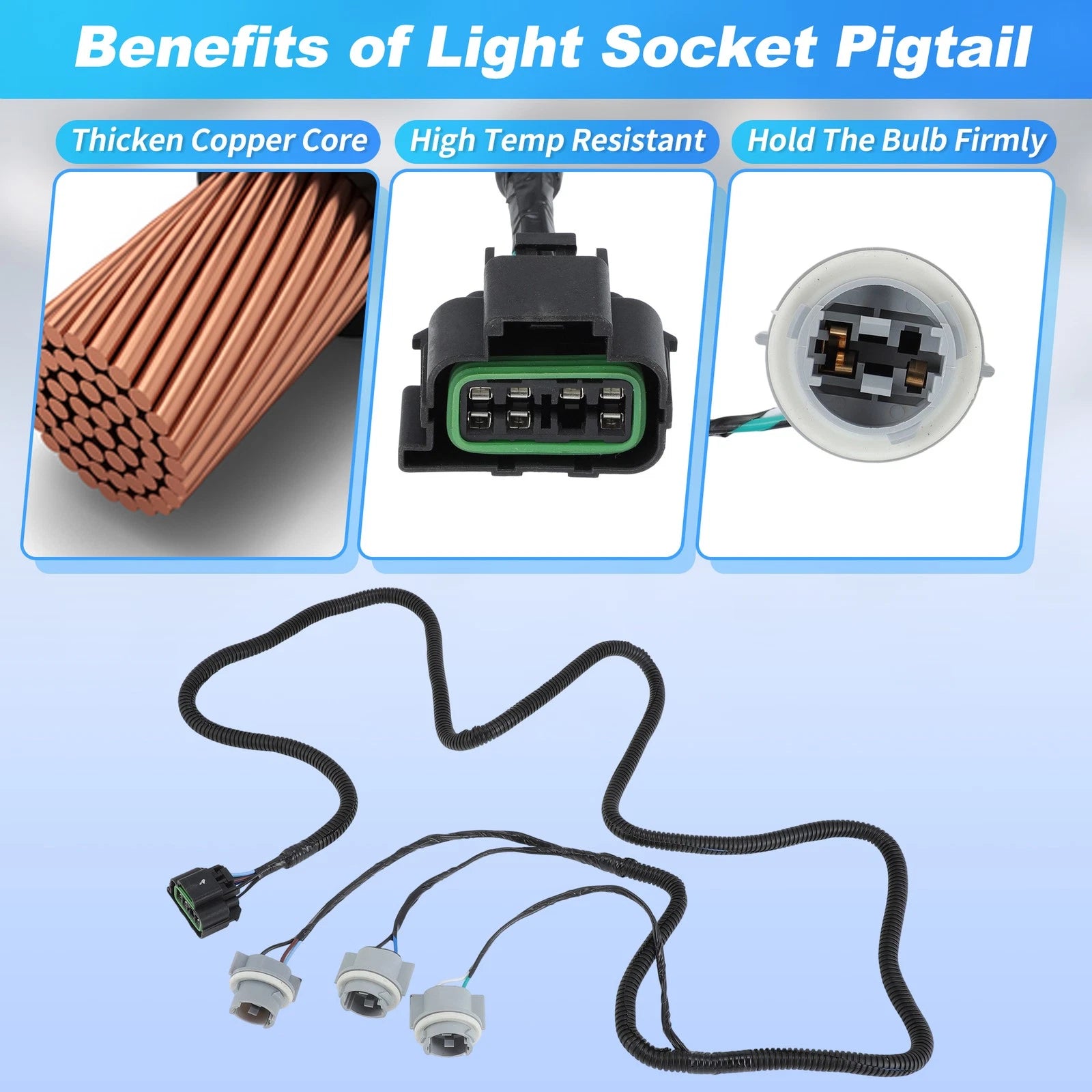 Rear Right Tail Light Socket Wiring Harness for Chevy Silverado Tahoe Suburban (2007–2014)