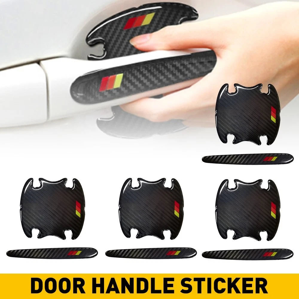 8pcs Carbon Fiber Anti-Scratch Door Handle Stickers for Car