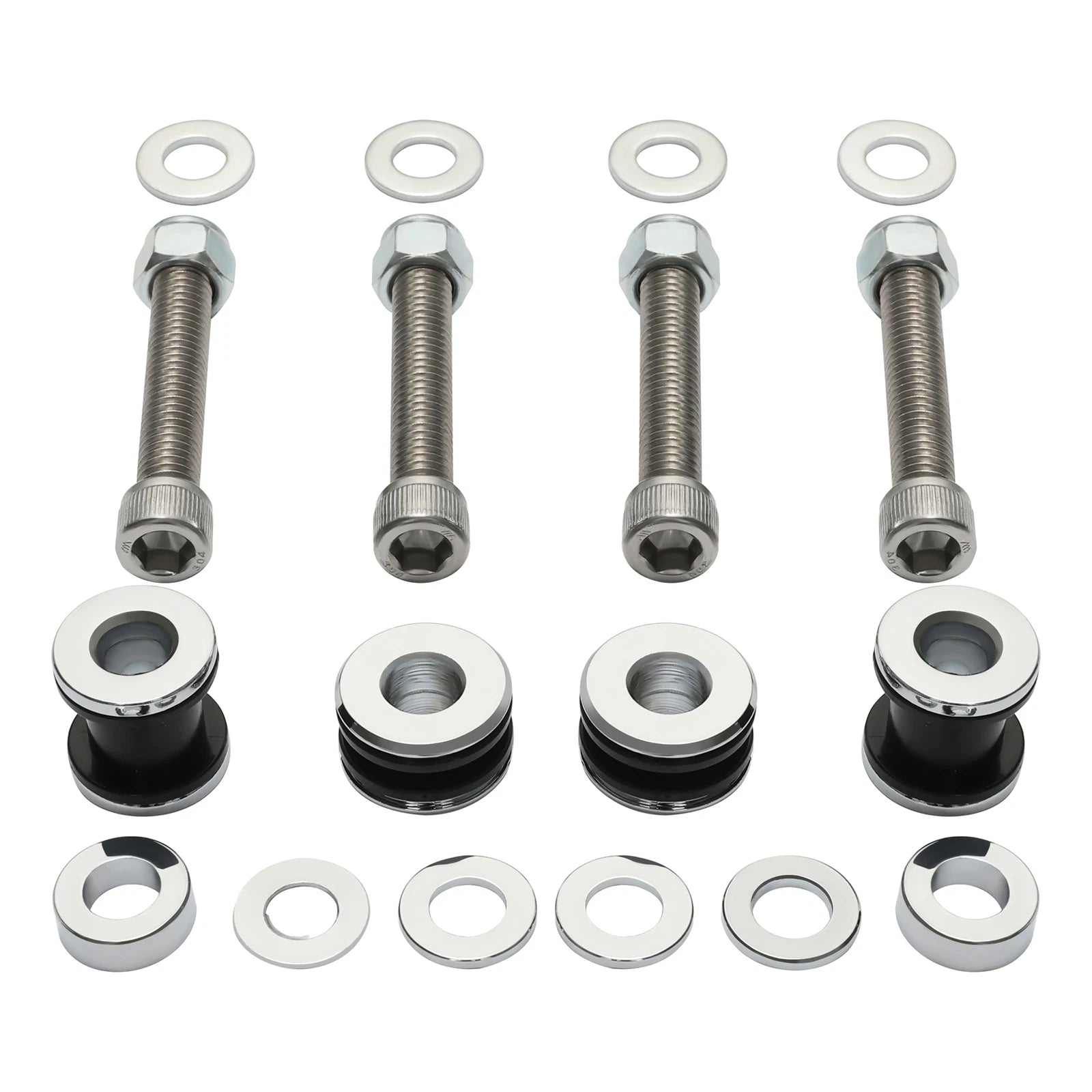 Chrome Sissy Bar Docking Hardware Kit for Harley Softail Custom (2003–2017)