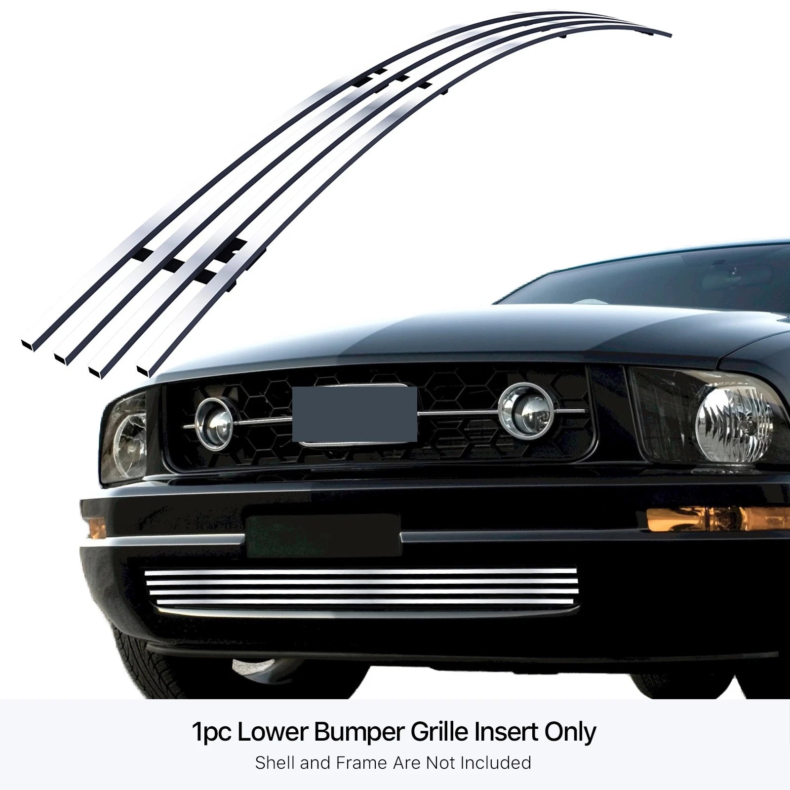 Stainless Billet Front Grille Insert for Ford Mustang V6 (2005-2009)