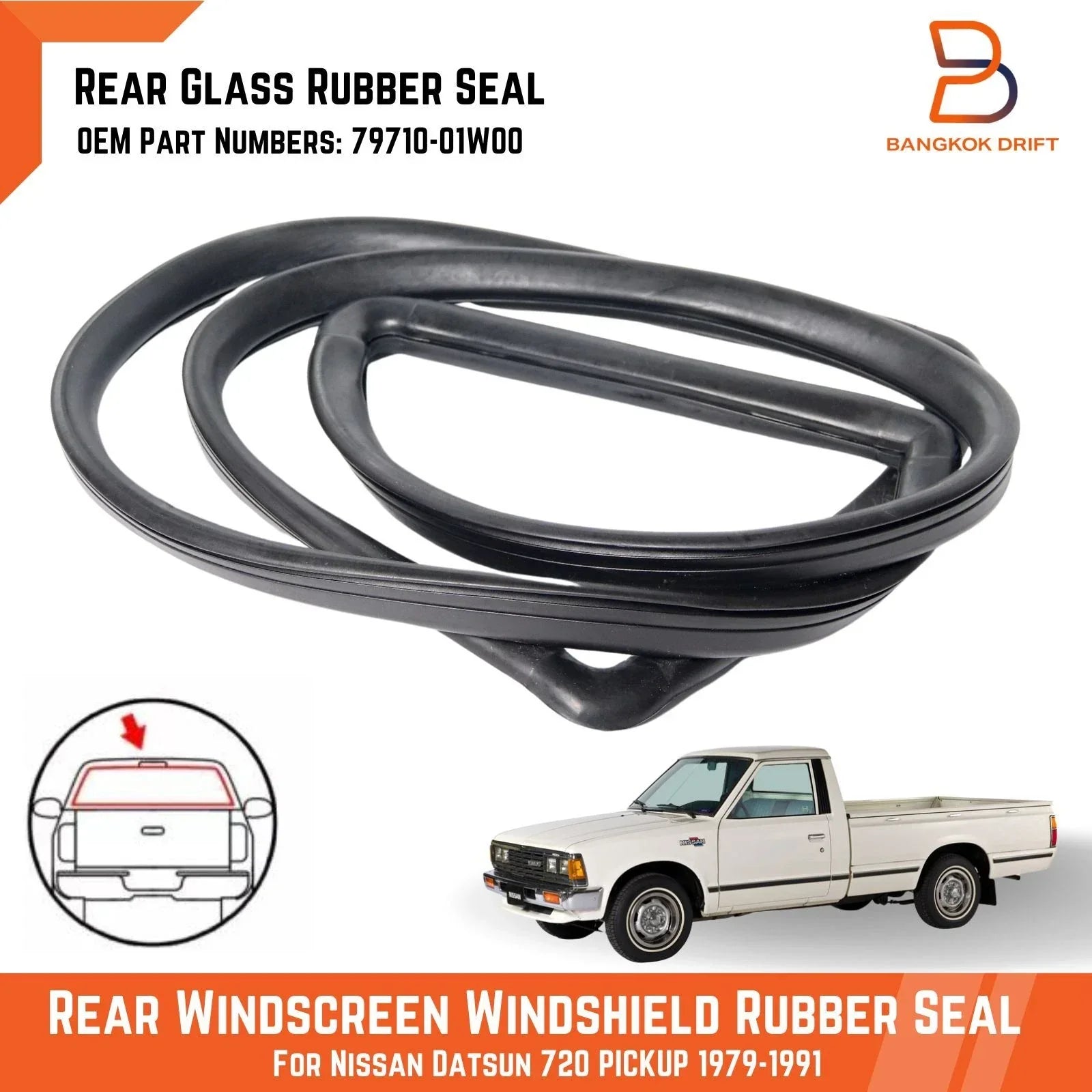 Rear Window Weatherstrip Seal for Nissan UTE 720 Datsun (79-86)