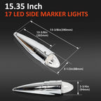 Set of 5 Clear Amber LED Roof Cab Marker Lights for Peterbilt Kenworth