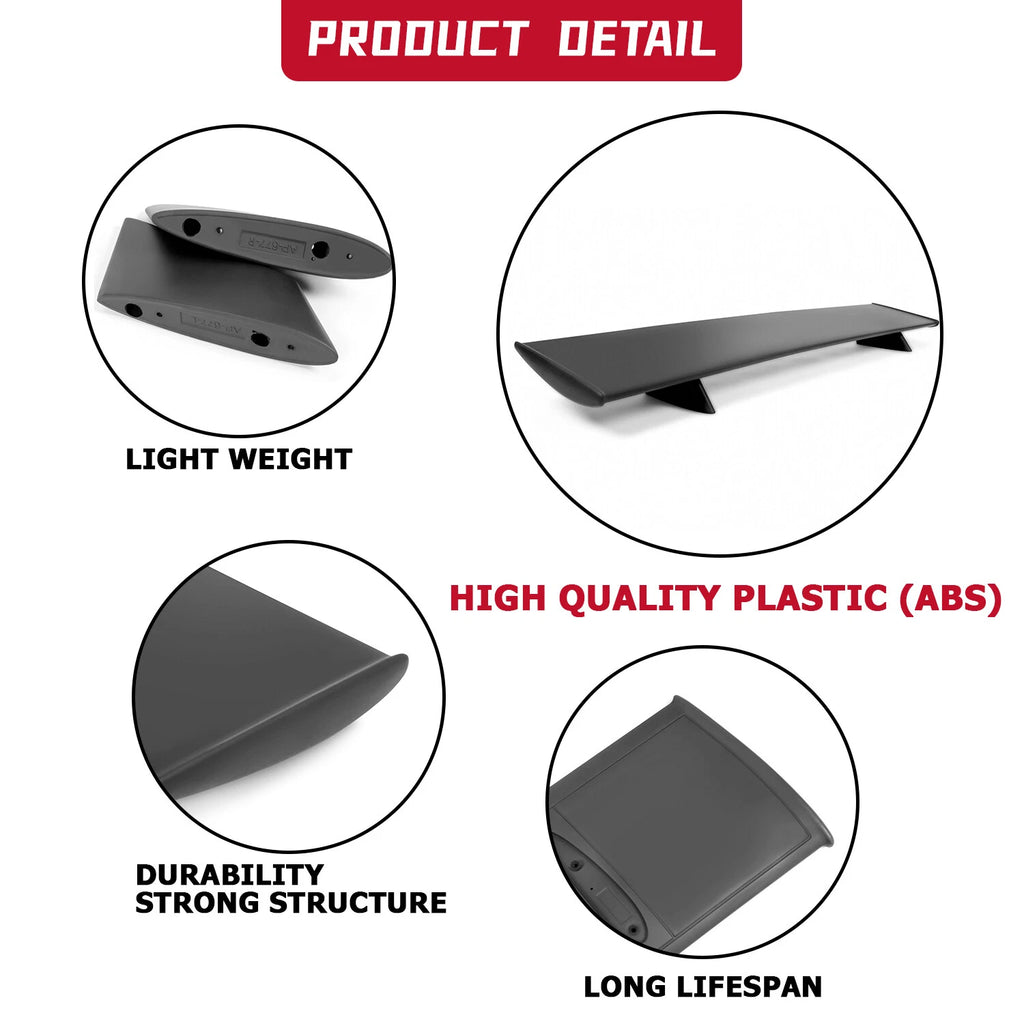 Rear Trunk Spoiler Wing Lip for Pontiac GTO (1970–1972) Black Factory Style