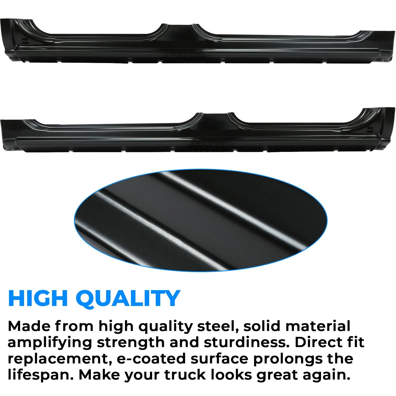 Rocker Panels for 1999-2007 Chevy Silverado GMC Sierra Crew Cab (2X)