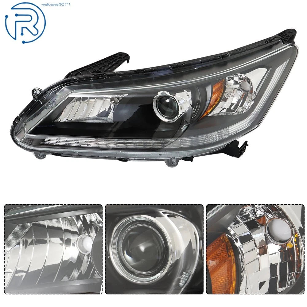 Set of 2 Halogen Headlights for Honda Accord (2013–2015) w/ LED DRL