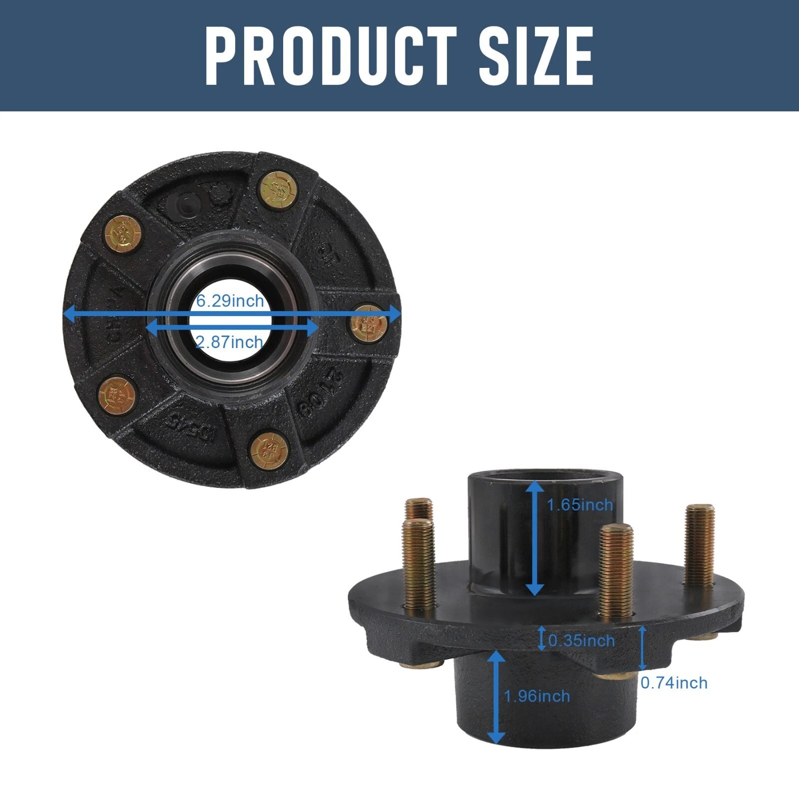 2X Trailer Idler Hub Kits for 3500 lbs Trailer Axle (5 on 5)