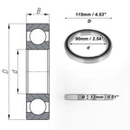 Deep Groove Ball Bearing 6818VV for Scooter Skateboard Wheel (90x115x13mm)