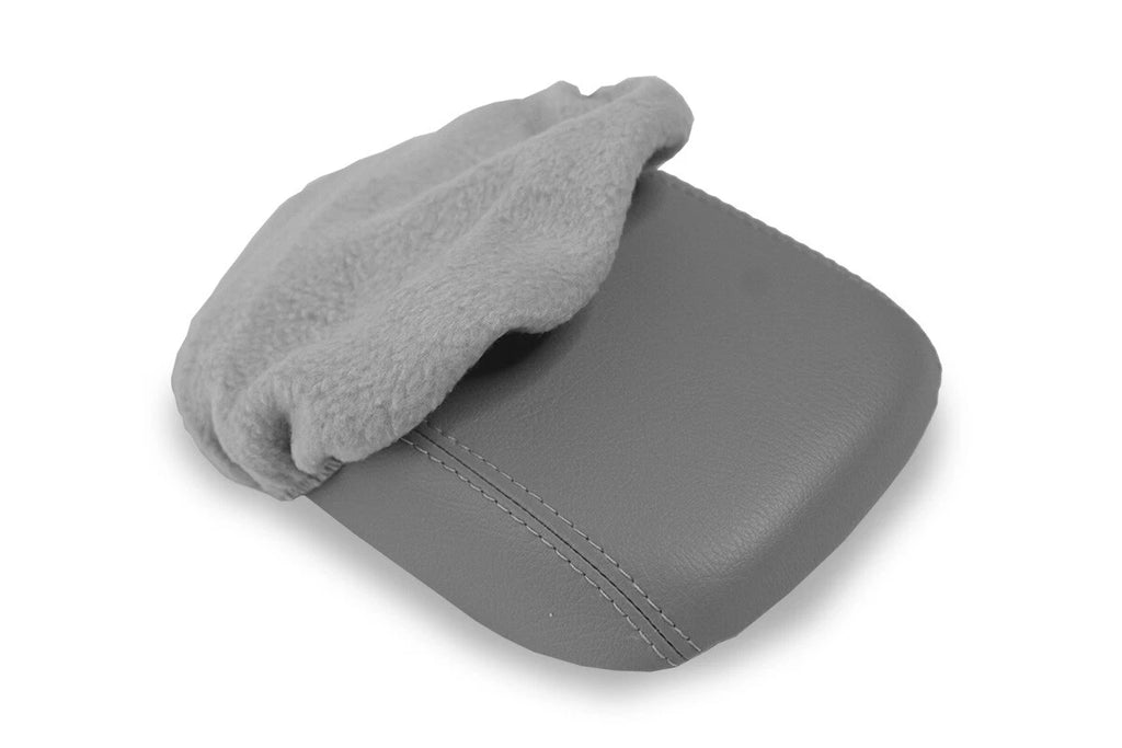 Fleece Console Lid Armrest Cover for Volvo S40 (2004–2007) Gray