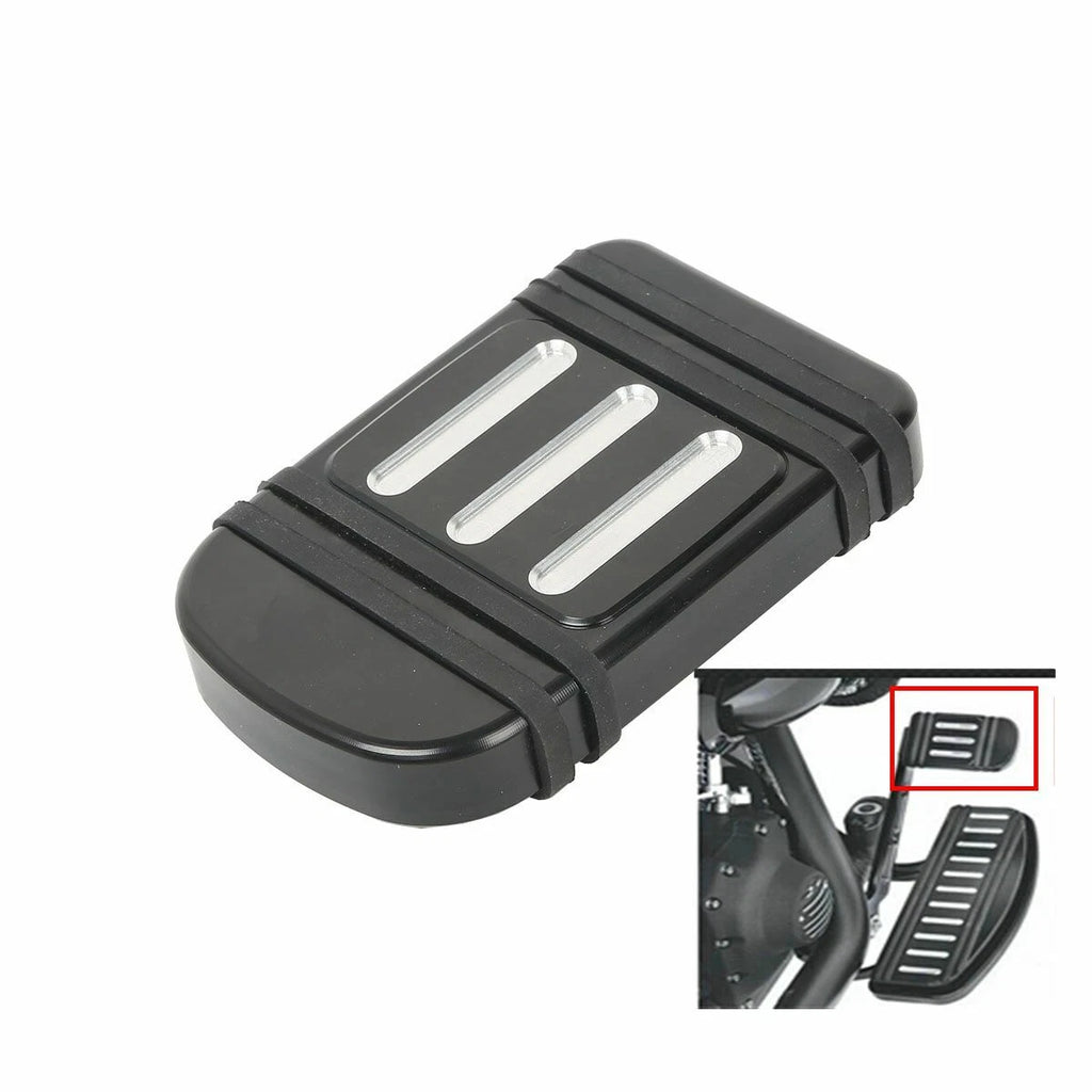 CNC Black Brake Pedal Pad Cover for Harley Softail (1986–2017), Touring (1980–2021), Dyna