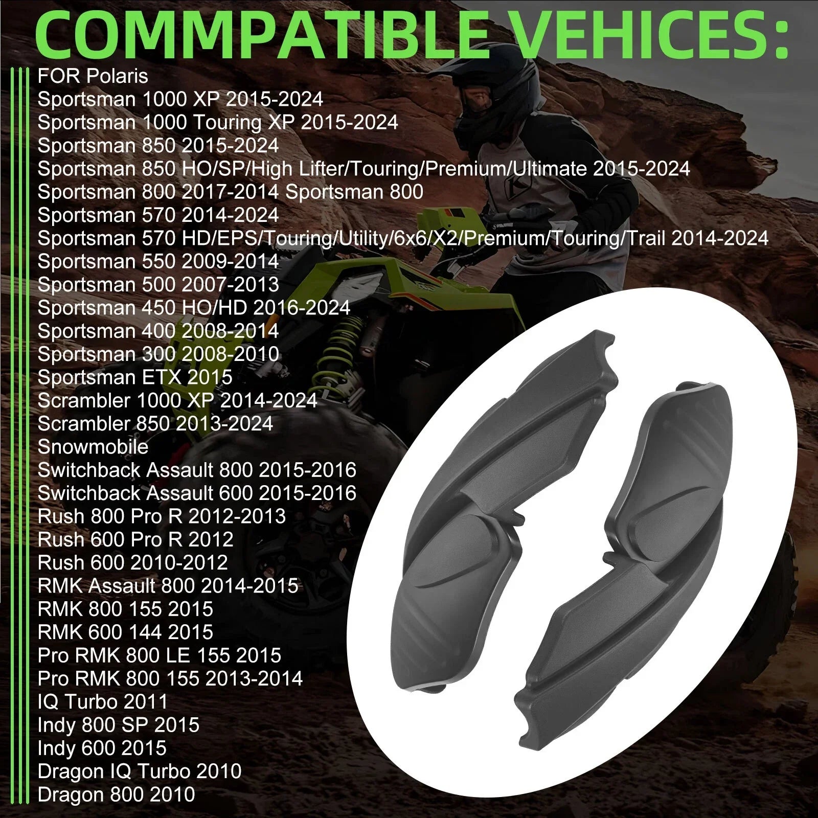 Black Hand/Wind Guard Kit for Polaris Sportsman (2003–2023)