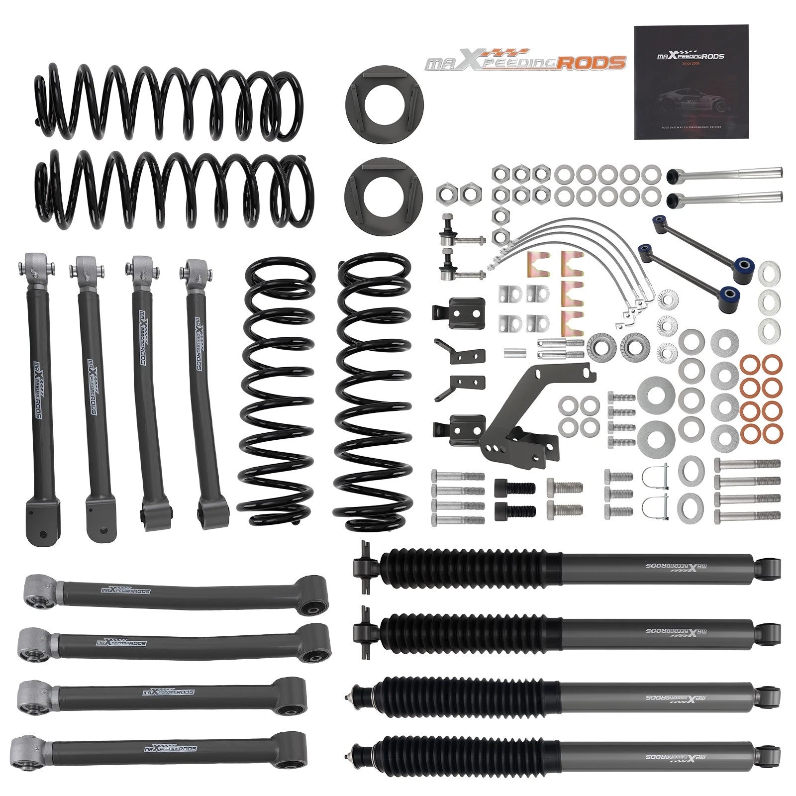 4" Lift Kit with Control Arms for Jeep Wrangler JK Unlimited (2007–2018)