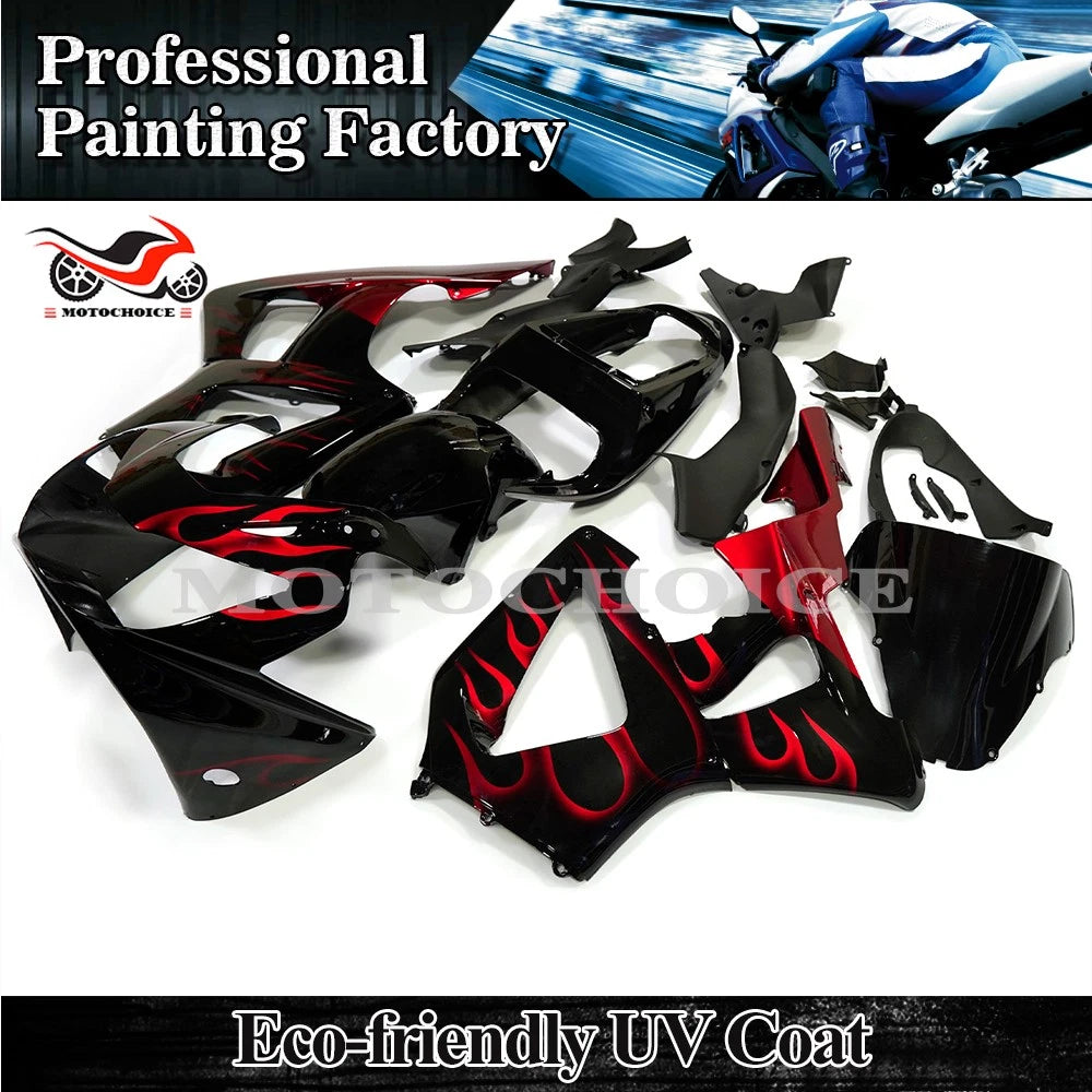 Red Flame Fairing Kit for Honda CBR929RR CBR900RR (2000–2001)