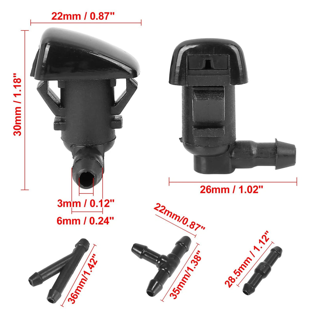 Set of 4 Front Windshield Washer Nozzles for Chrysler 300 (2011) 68260029AA 5182327AA