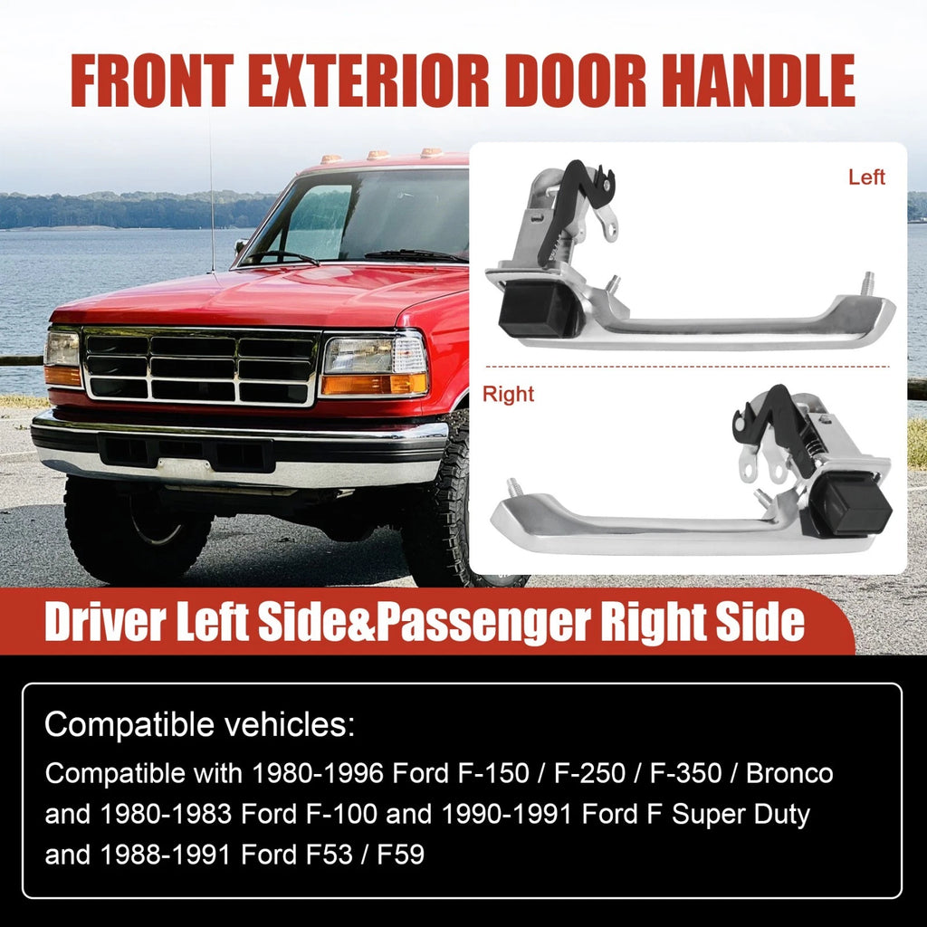 Set of 2 Outer Door Handles for Ford Pickup Bronco (1980–1997)