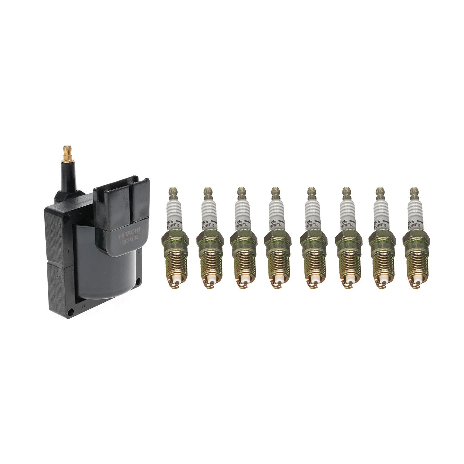 Set of 8 Hitachi Ignition Coils & NGK IridiumIX Spark Plugs for F-150 (1993–1996)