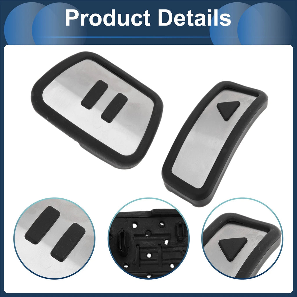 Set of 2 Automatic Footrest Pedals Cover for Volkswagen ID.4 (2020–2024) Silver Tone