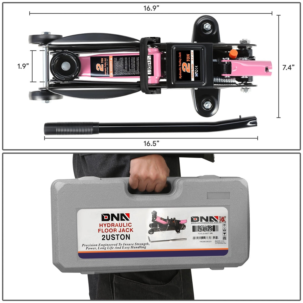Hydraulic Floor Jack 4000lbs Capacity with Swivel Casters (5.1-13in)