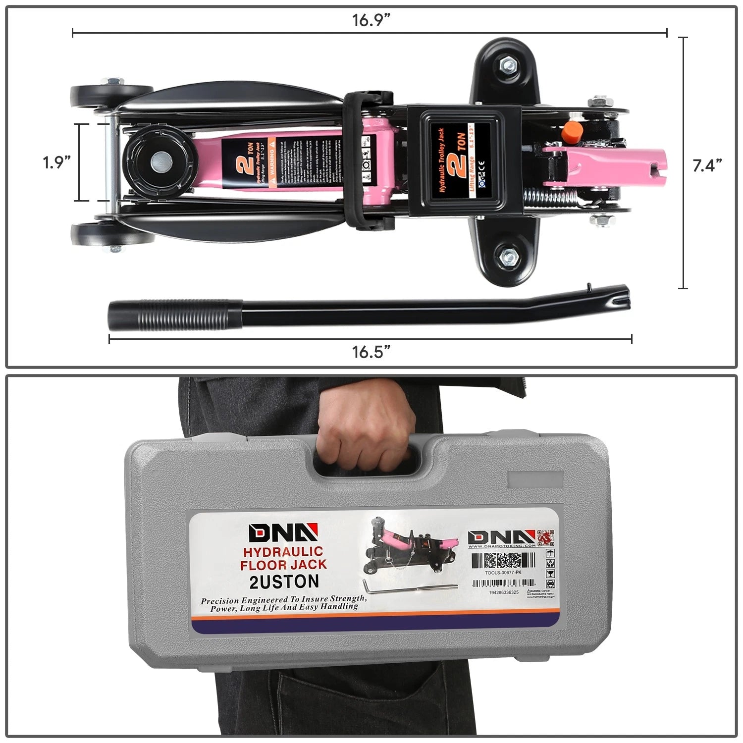 Hydraulic Floor Jack 4000lbs Capacity with Swivel Casters (5.1-13in)