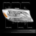 Chrome Amber Headlight for Mercedes Benz Sprinter 1500 (2019–2024)