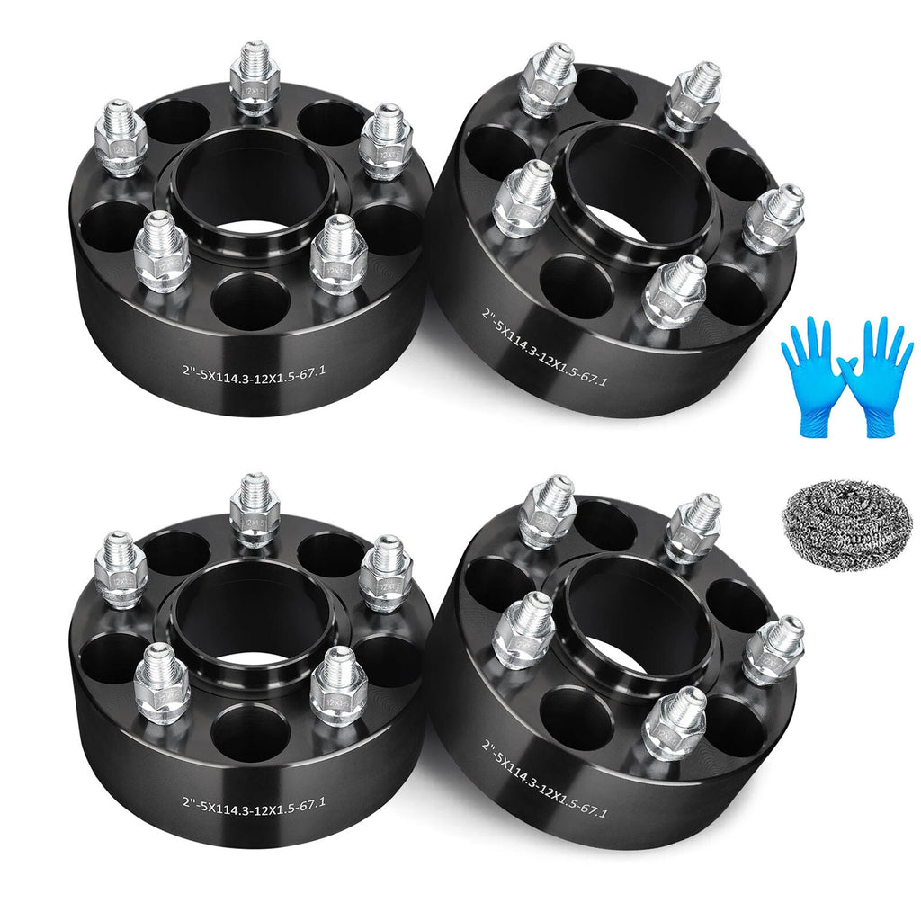 Set of 4 Wheel Spacers for 5x114.3 Bolt Pattern (67.1mm Hub)