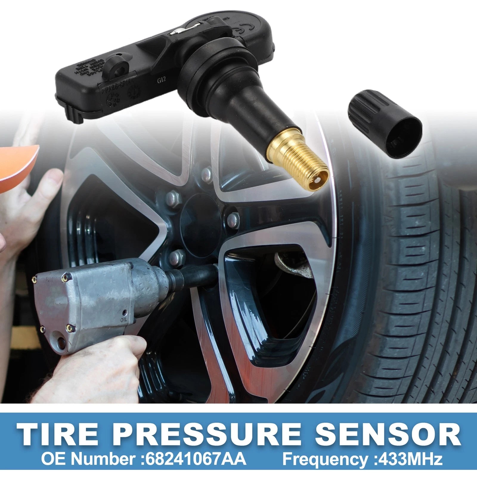 Tire Pressure Sensor 68241067AA for Ram 1500 2500 (2011–2013) 433MHz