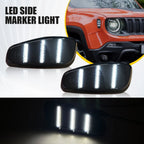 Smoked White LED Fender Front Side Marker Lights for Jeep Renegade (2015–2023)