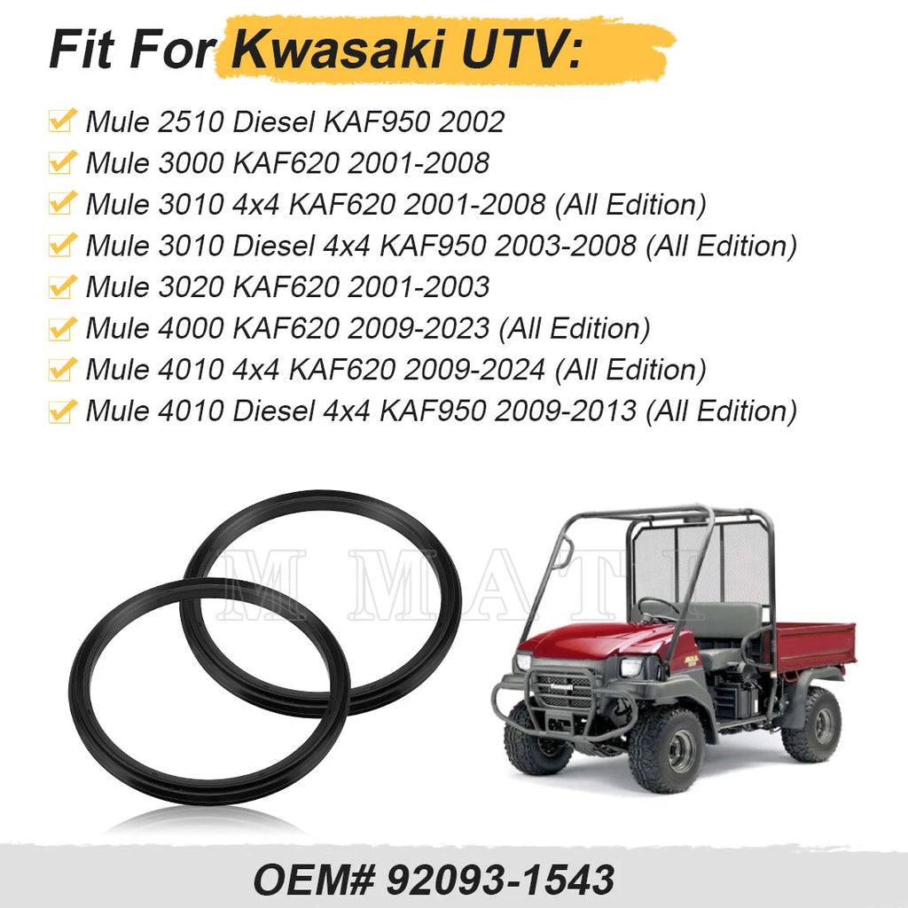 2PC Brake Drum Seal for Kawasaki KAF950 Diesel Mule 2510 3010 (2002–2008)