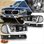 LED DRL Headlight with Bumper Signal Lamps for GMC Sierra/Yukon (1999–2007)