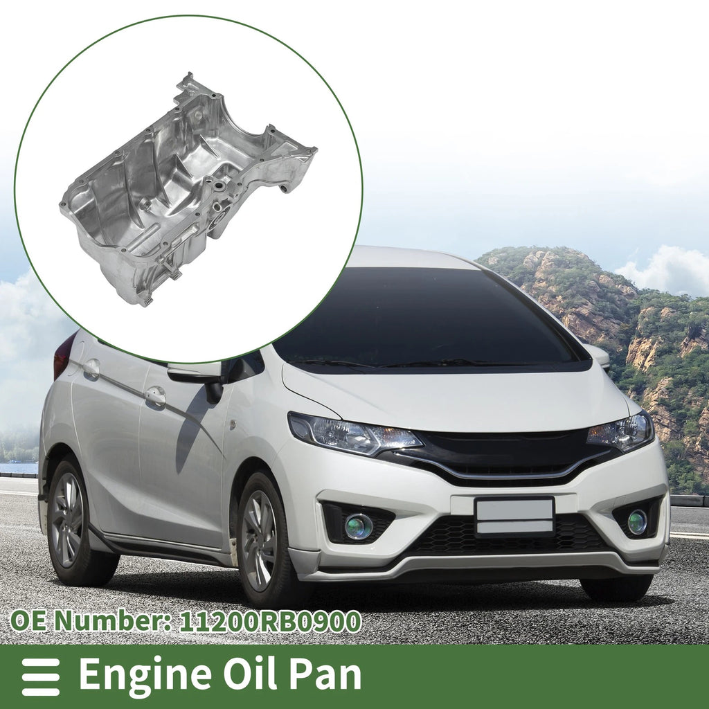 1 Pcs Engine Oil Pan No.11200RB0900 for Honda Fit Base (2009–2013) Aluminum