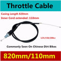Throttle Cable for Motorbike Dirt Bike ATV (Choose Your Size)