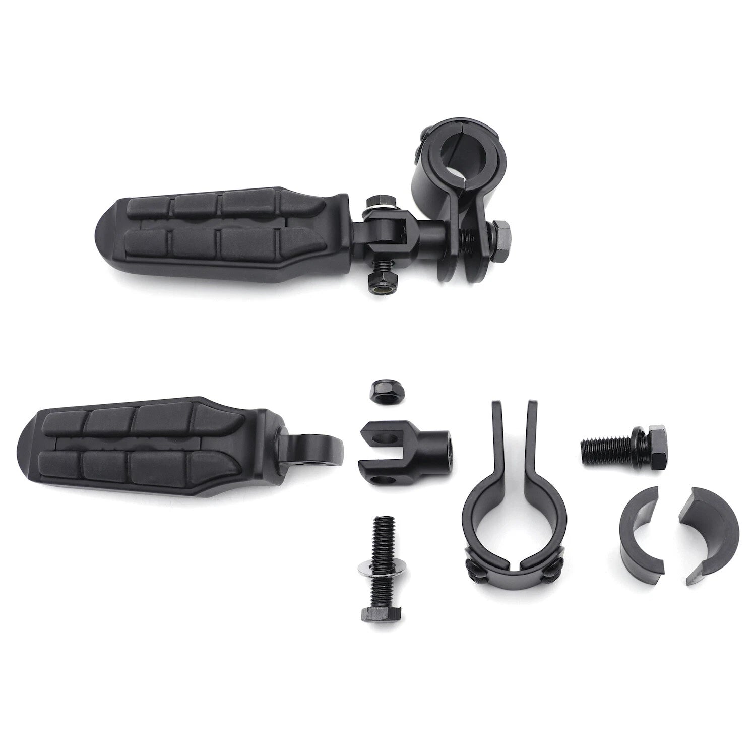 1" Black Saddle Clamp Foot Pegs for Harley Sportster 883 XL1200 1340 (1986–2023)