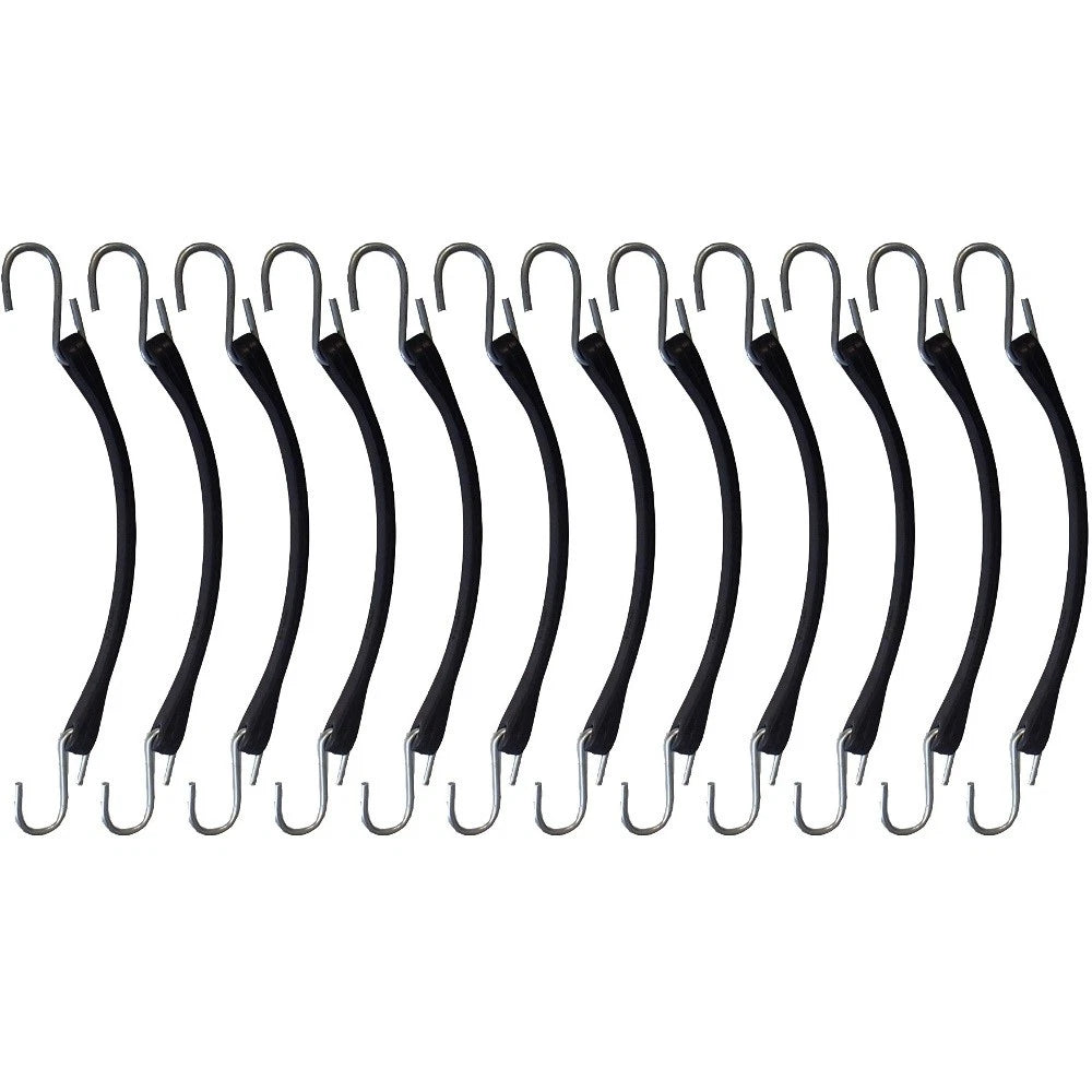 12 Pack 9" Bungee Straps for Flatbed Trucks Trailers Tarp Tie Downs