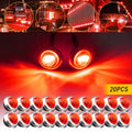 20PCS Red 3/4" LED Side Marker Lights for Truck Trailer