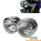 4" Chrome Dual Headlight Round Lamp for Harley Naked Bike