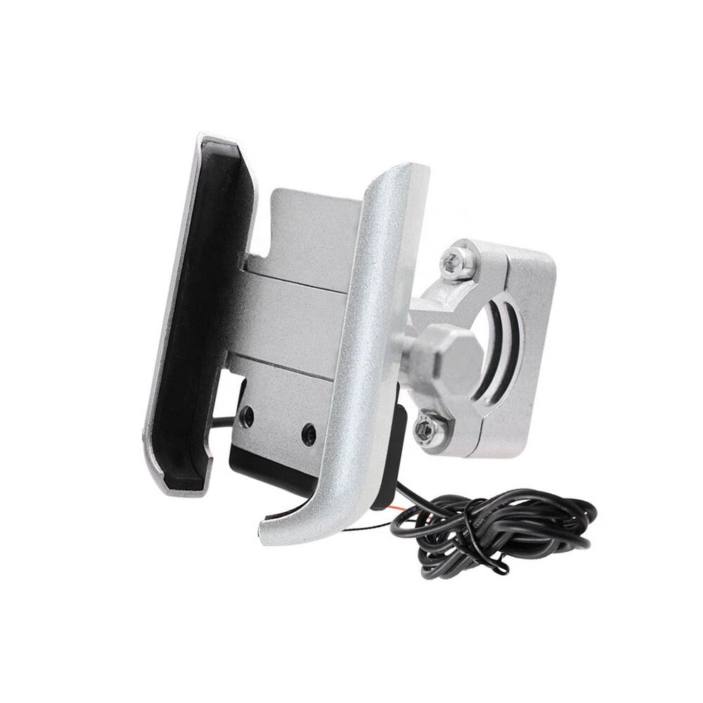 Handlebar Mirror Base Mount for Motorcycle (Universal) - USB Charger