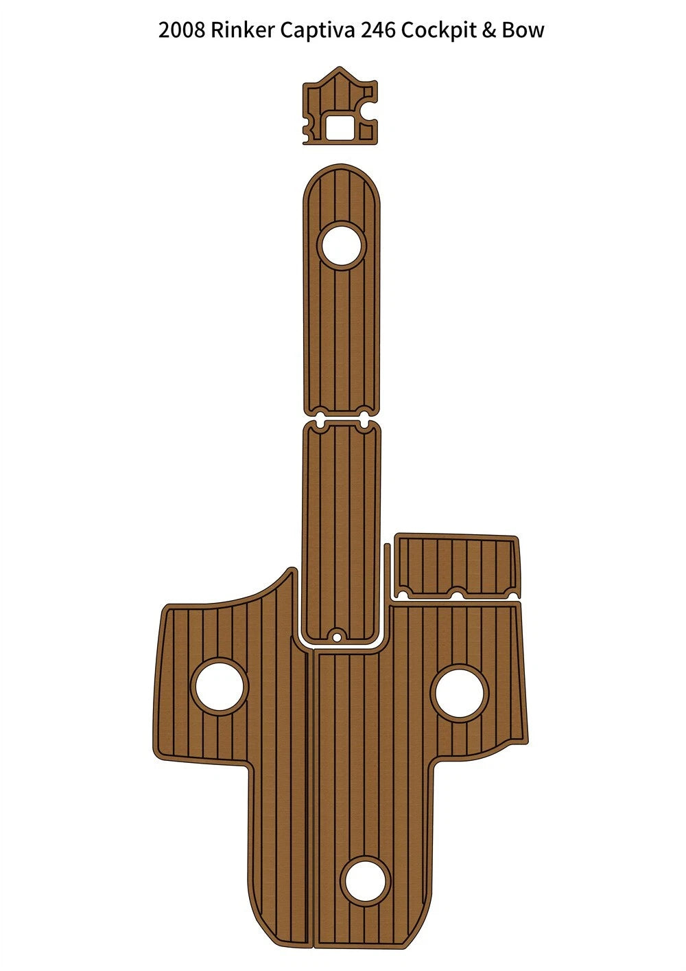 EVA Foam Teak Decking Flooring Mat for Rinker Captiva 246 (2008)