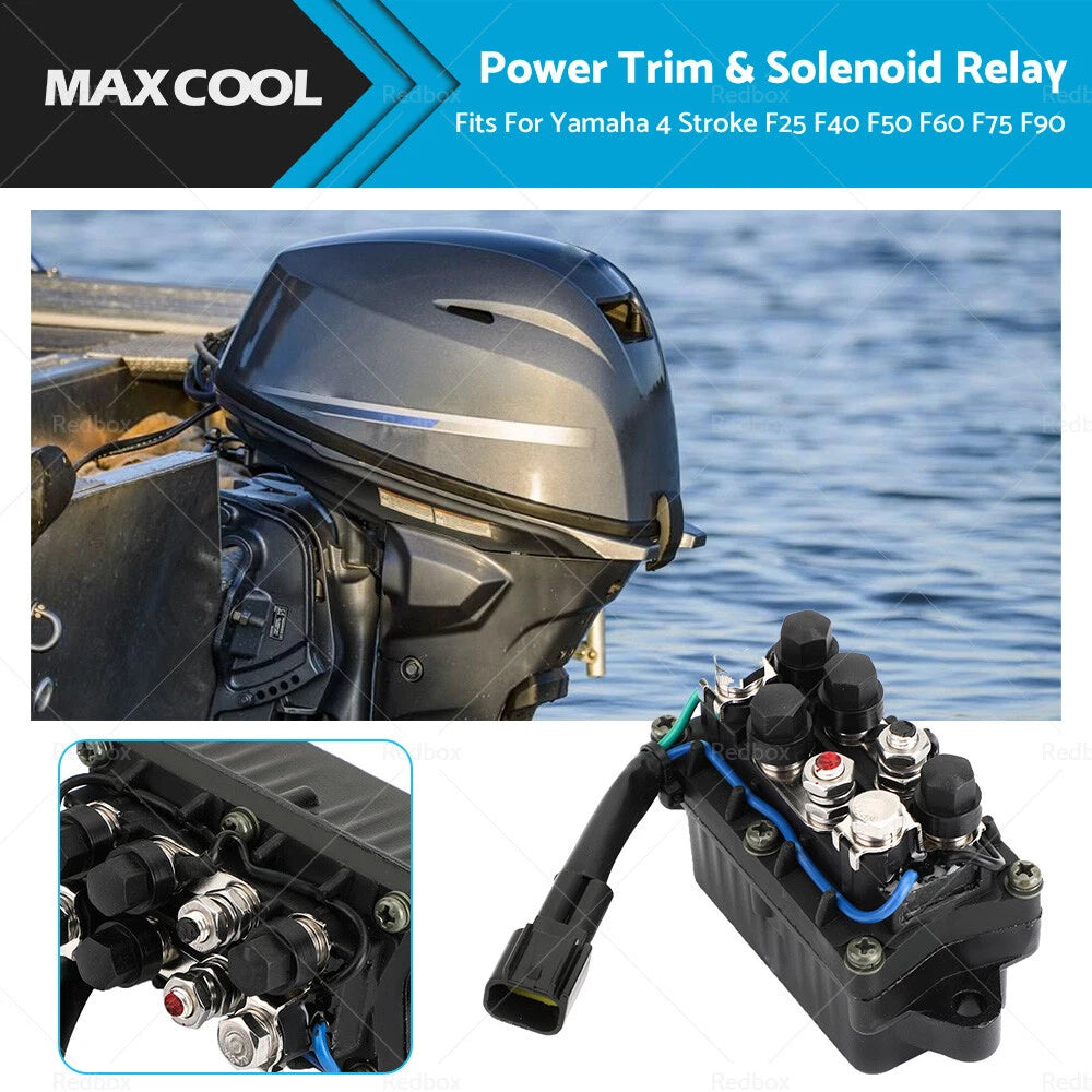 Power Trim & Tilt Solenoid Relay for Yamaha F25 F40 F50 F75 (4-Stroke)